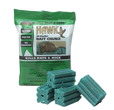 Hawk Bait Chunx -10 Piece Bag Rat & Mice Rodent Bait